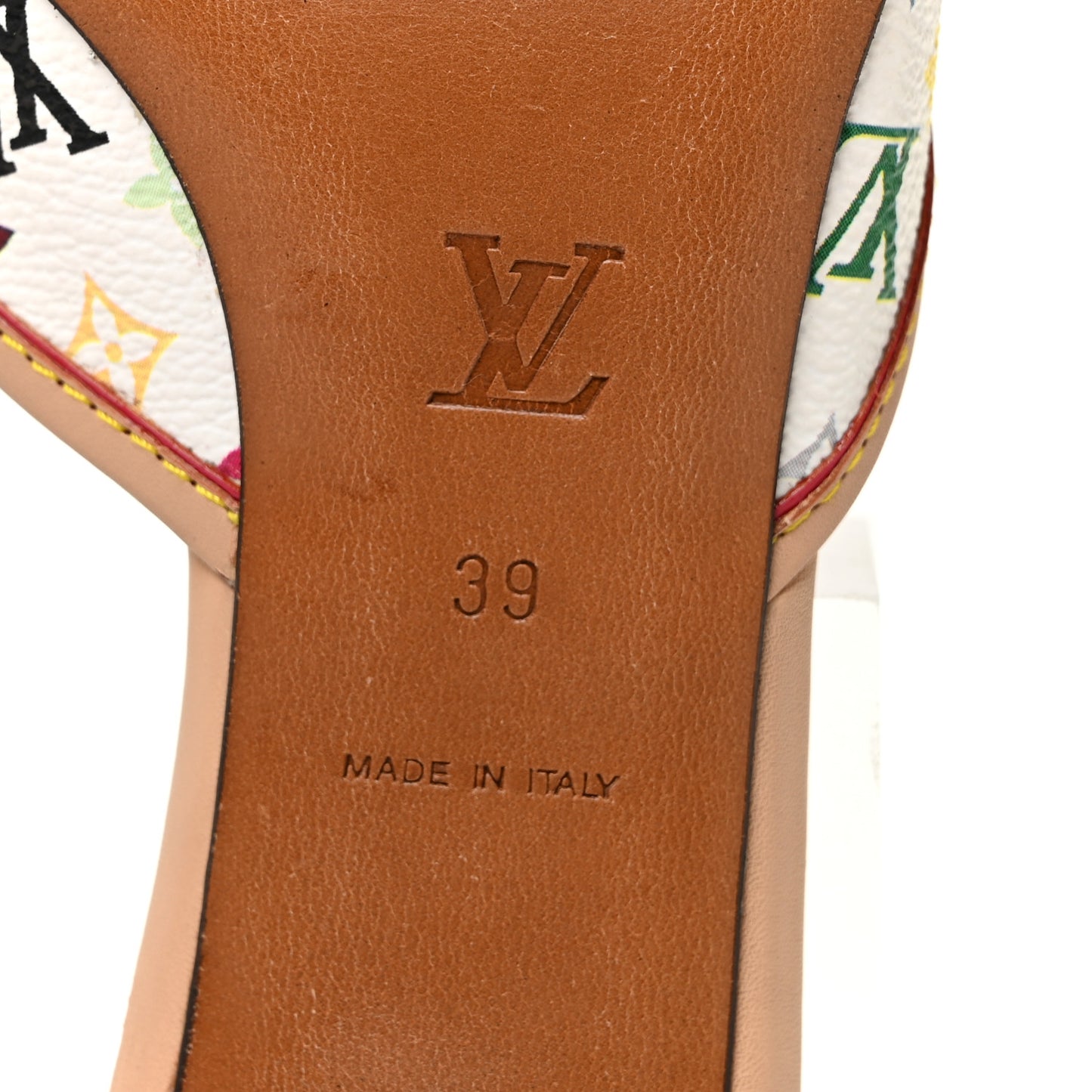 Monogram Multicolor Sandal Mule 39 White