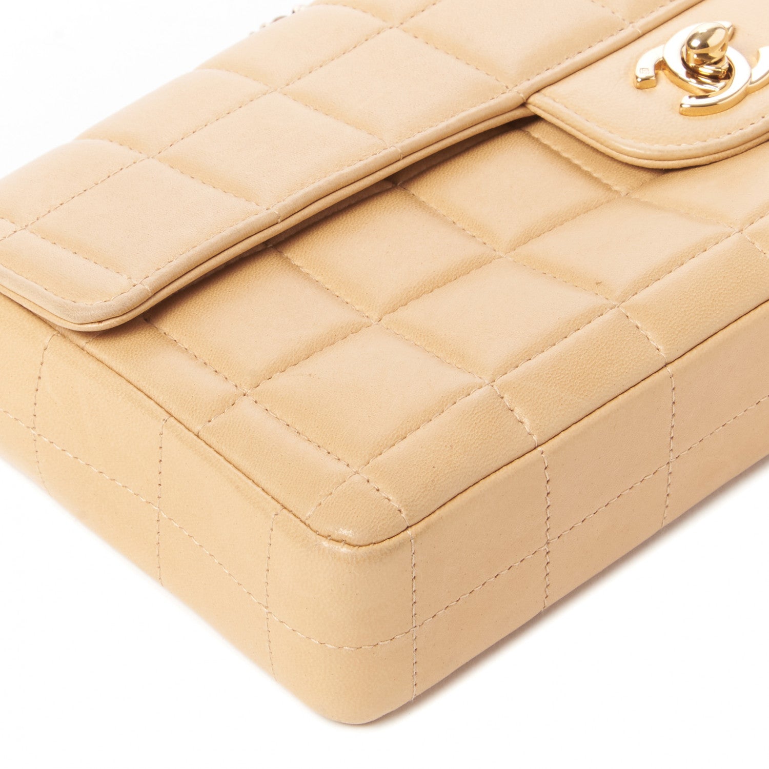 Chanel Lambskin East West Chocolate Bar Flap Beige 6 of 9