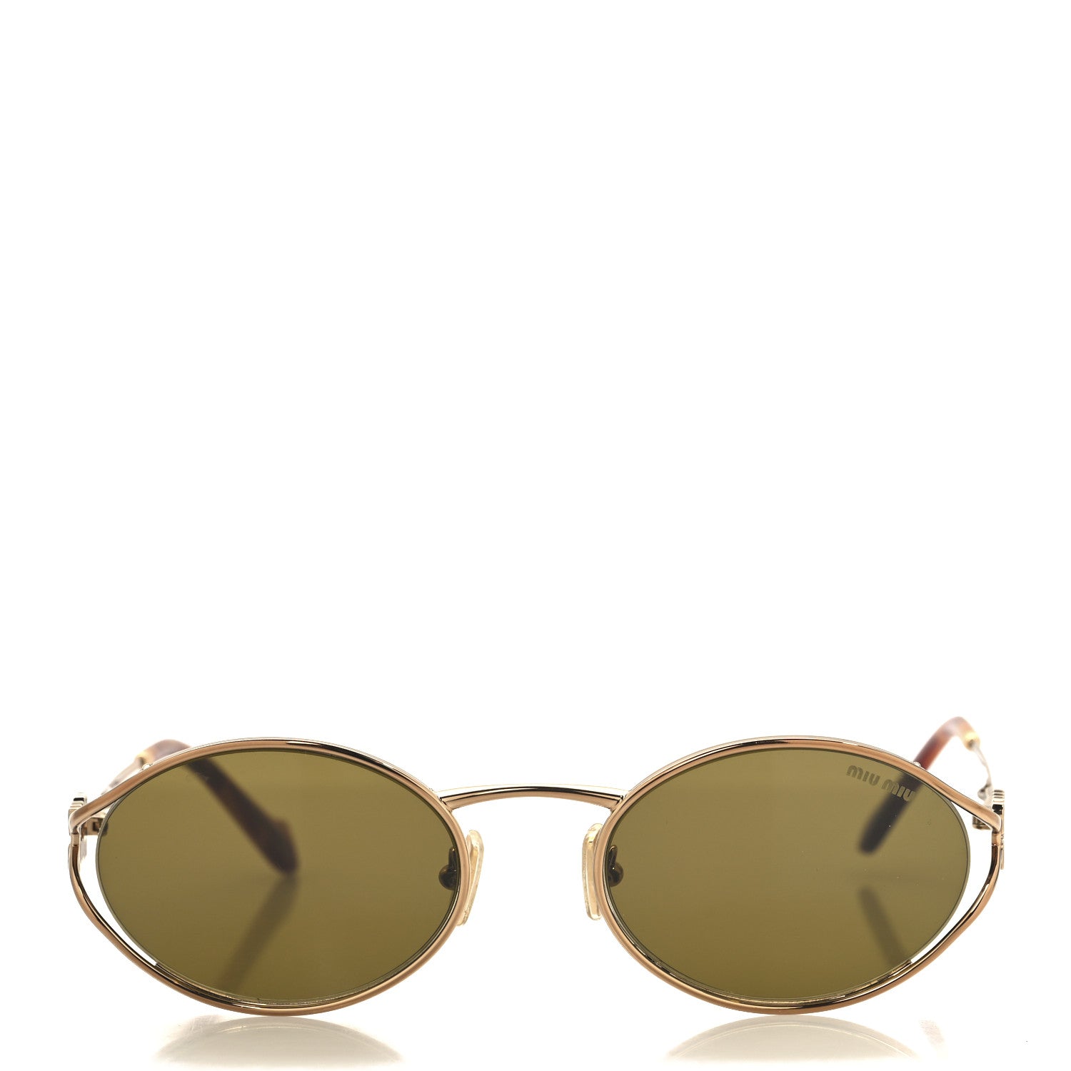 Miu Miu Metal Oval Sunglasses SMU52Y Tortoise 2 of 7