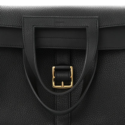 Hermes Taurillon Clemence Halzan 31 GM Black 8 of 14
