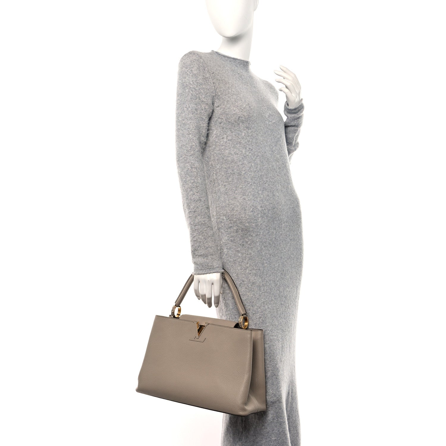 Louis Vuitton Taurillon Capucines MM Galet 2 of 11