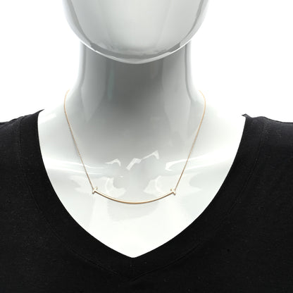 Tiffany 18K Rose Gold Large T Smile Pendant Necklace 2 of 4