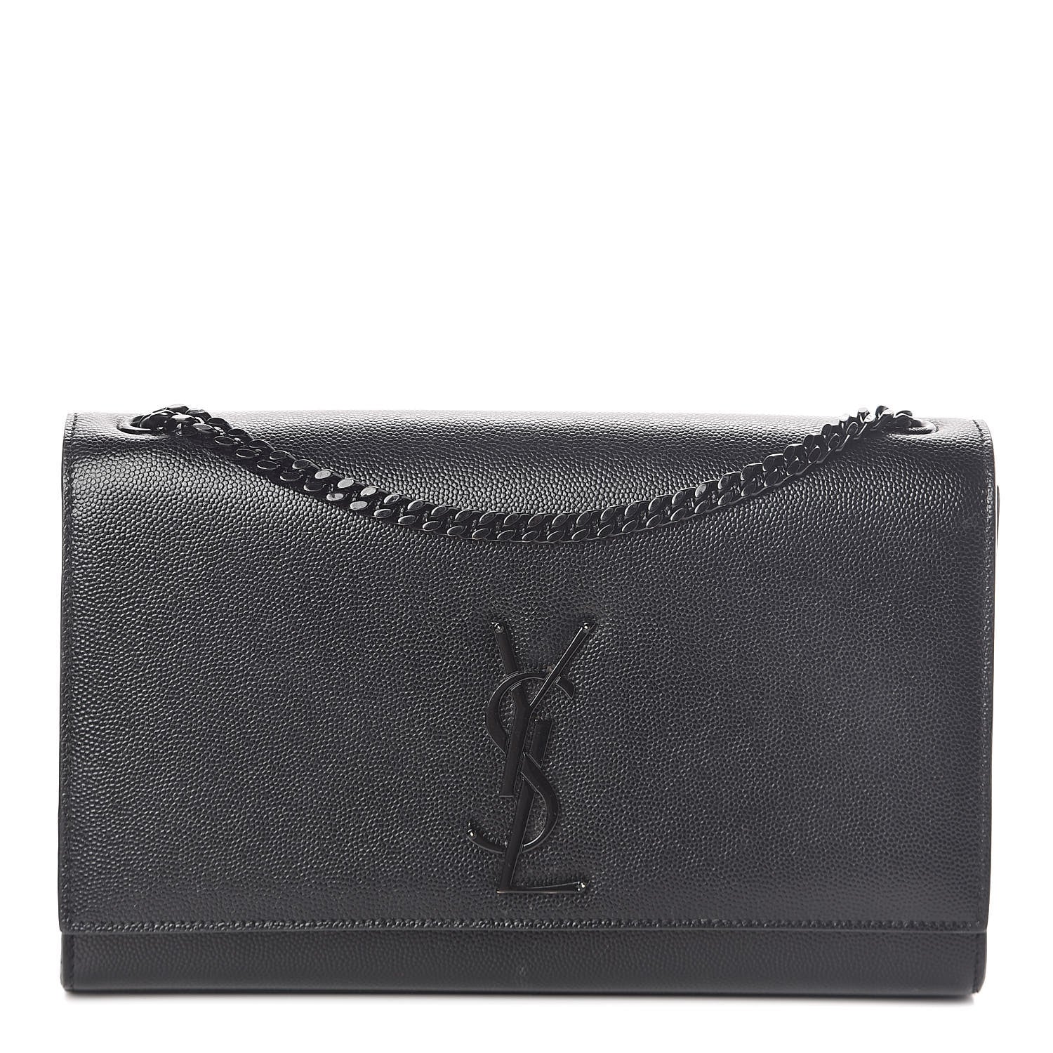Saint Laurent Grain De Poudre Medium Classic Monogram Kate Satchel Black 1 of 9