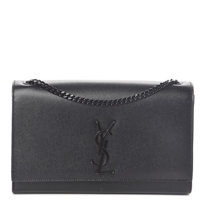 Saint Laurent Grain De Poudre Medium Classic Monogram Kate Satchel Black 1 of 9
