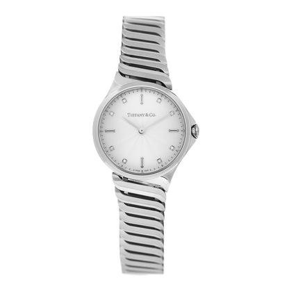 Tiffany Stainless Steel Diamond 28mm Metro 2-Hand Quartz Watch 1 of 4