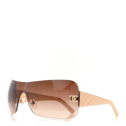 Chanel Metallic Quilted CC Sunglasses 4157-Q Beige 1 of 9