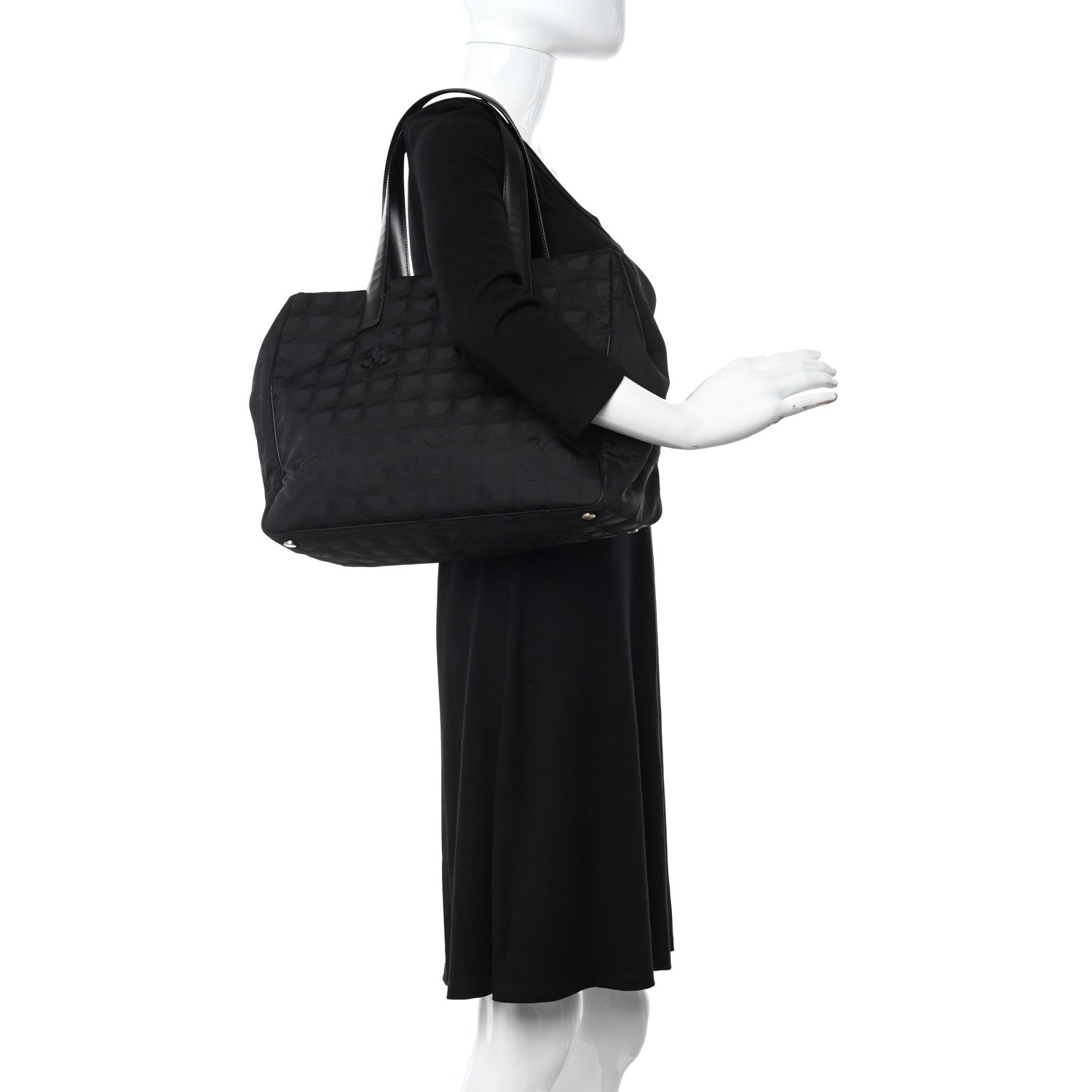 Chanel Nylon Large Travel Tote Black 2 of 10