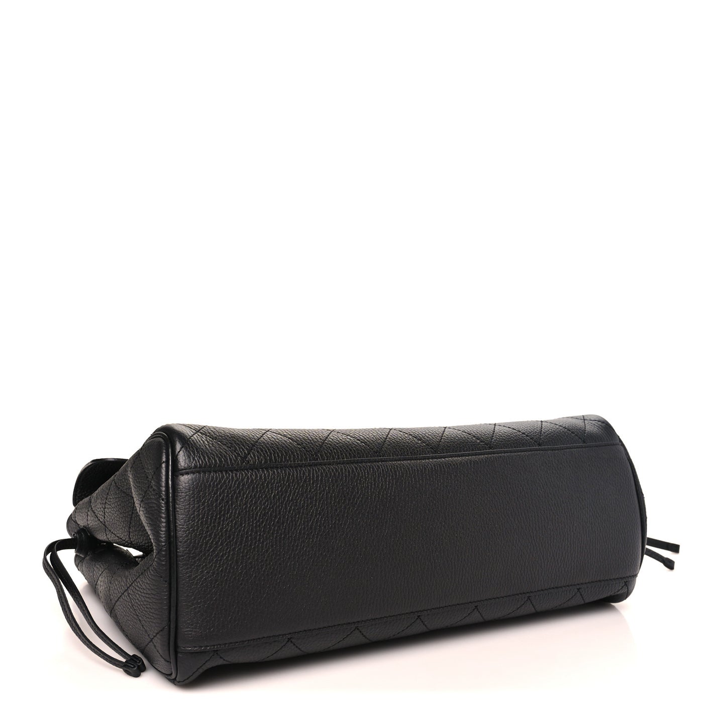 Grained Calfskin Stitched Urban Essentials Large Shopping Bag Black