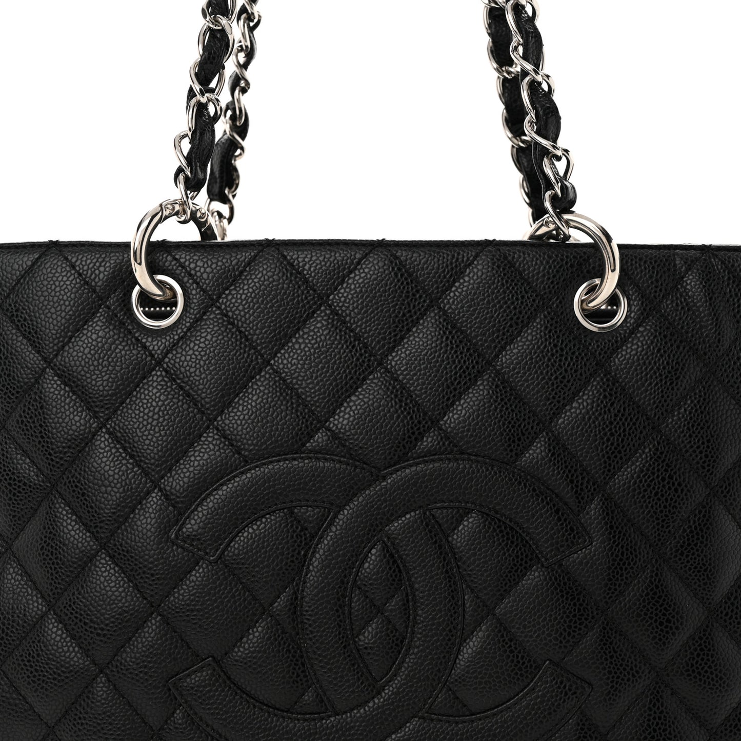 Caviar Quilted Grand Shopping Tote GST Black