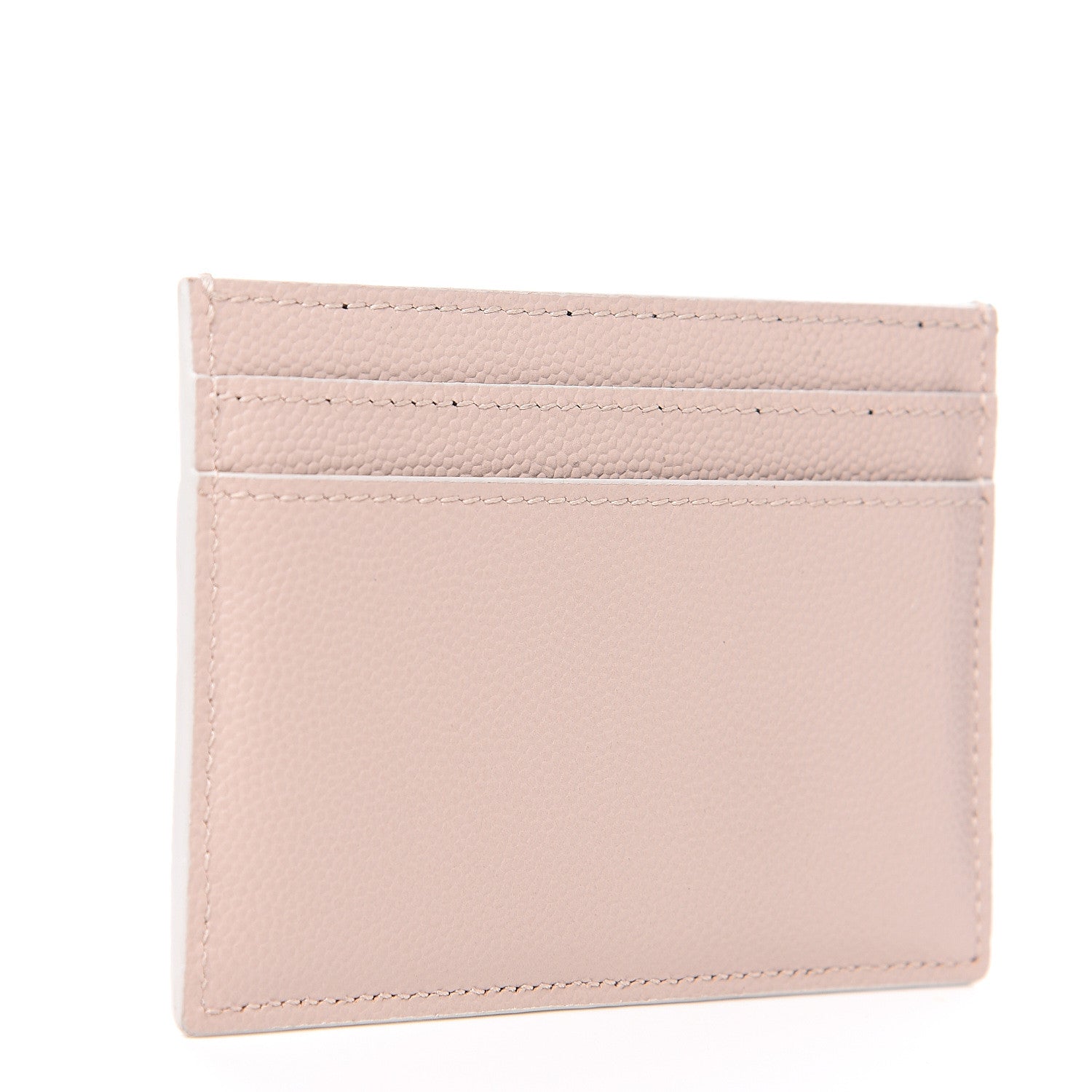 Saint Laurent Grain De Poudre Monogram Credit Card Case Rose 2 of 5