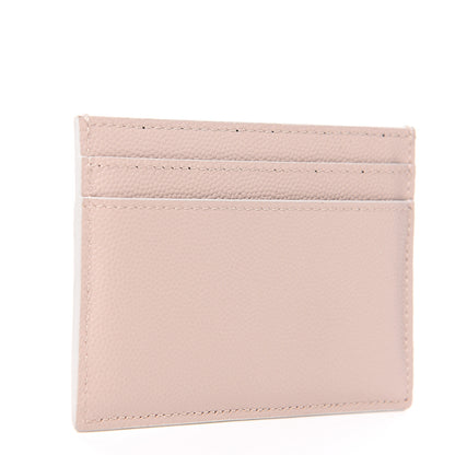 Saint Laurent Grain De Poudre Monogram Credit Card Case Rose 2 of 5