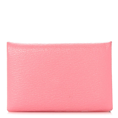 Hermes Chevre Mysore Verso Calvi Card Case Rose Ete Cuivre 1 of 8