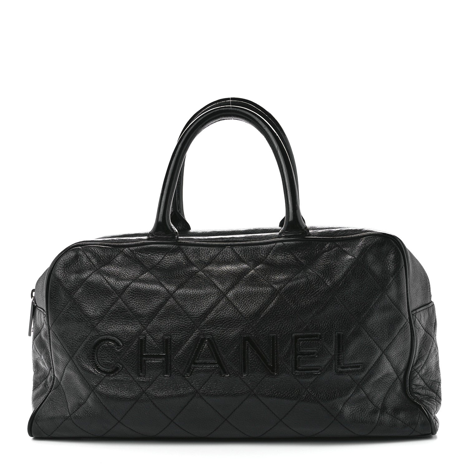 Chanel Caviar Patent Quilted Large Bowler Black 1 of 11