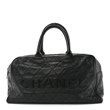 Chanel Caviar Patent Quilted Large Bowler Black 1 of 11
