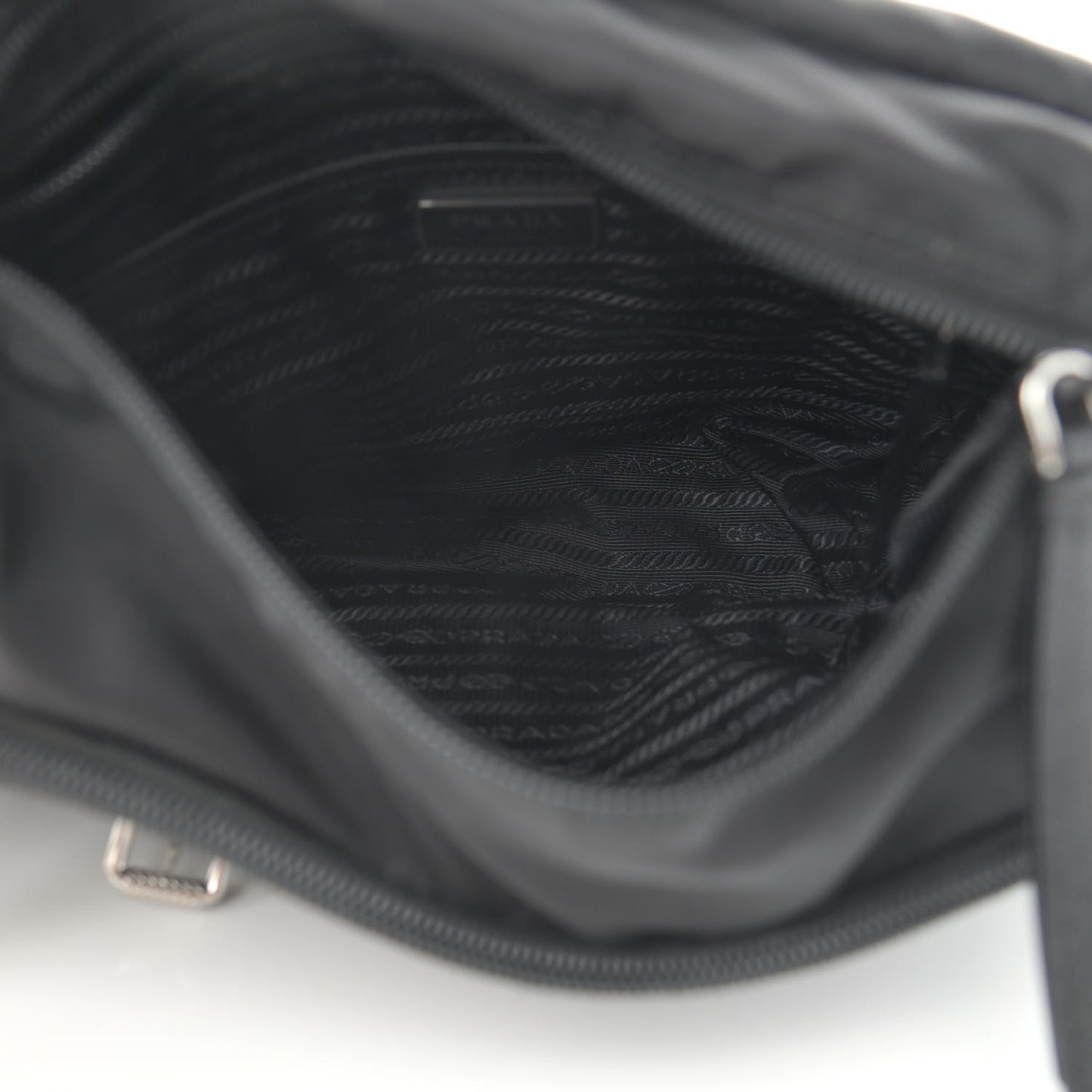 Nylon New Vela Studded Messenger Black White