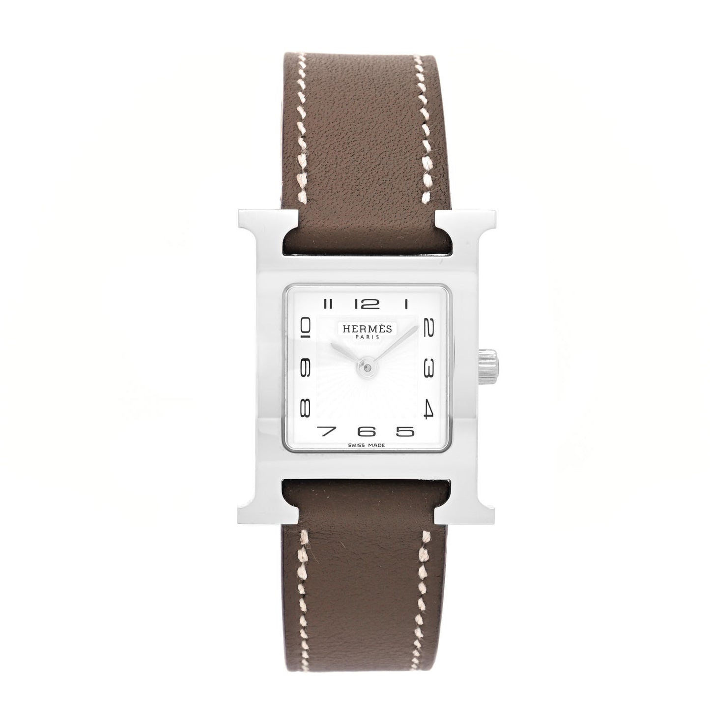Stainless Steel Swift 21mm Heure H Hour Quartz Watch Etoupe