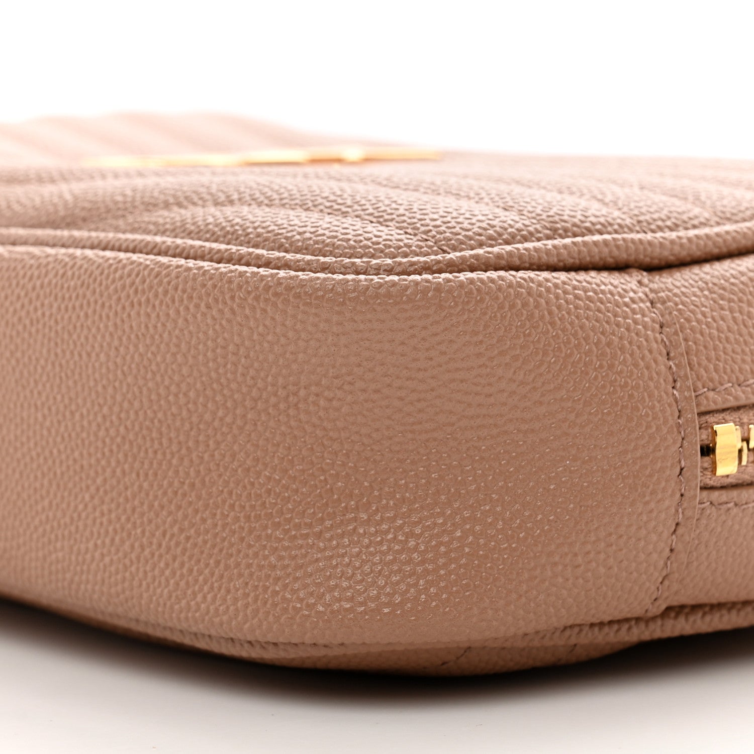 Saint Laurent Grain De Poudre Matelasse Monogram Mini Lou Camera Bag Vintage Peach 9 of 9