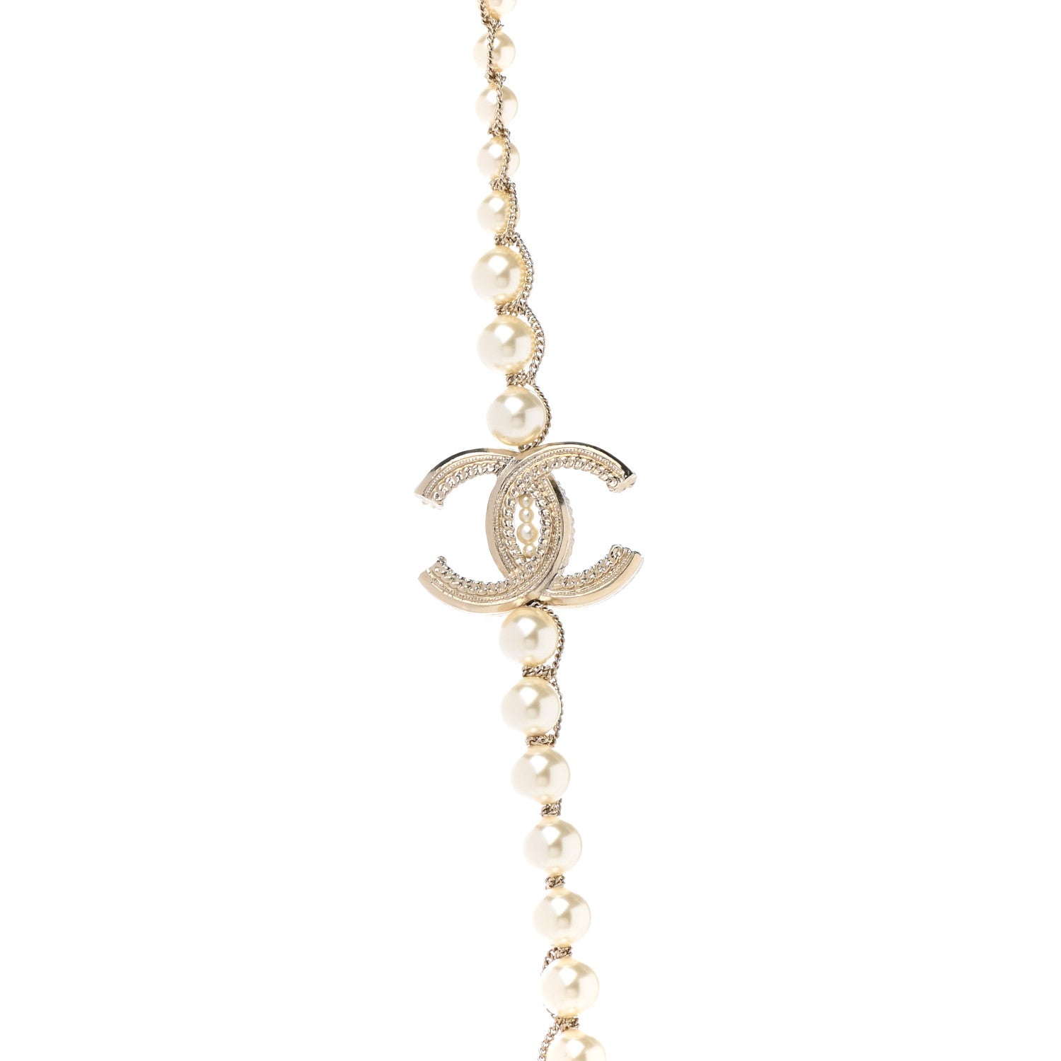 Chanel Graduated Pearl CC Long Necklace Gold 4 of 6