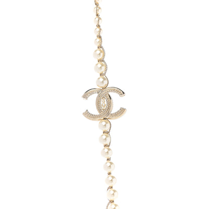 Chanel Graduated Pearl CC Long Necklace Gold 4 of 6