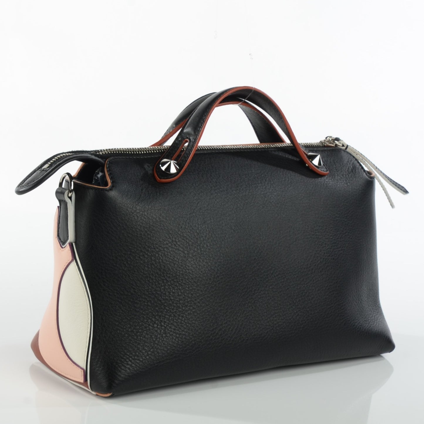 Vitello Dolce Marquetry Medium By The Way Boston Bag Black Multicolor
