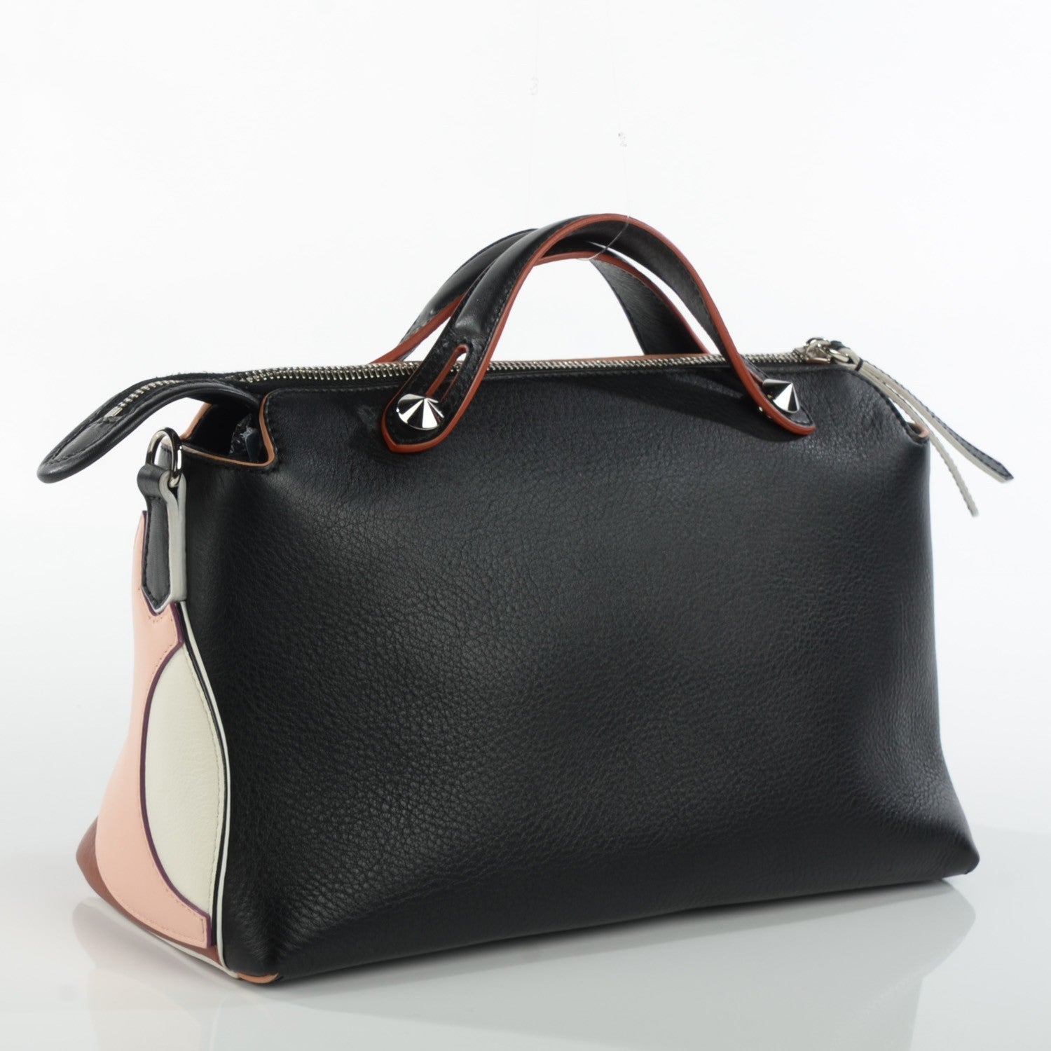 Fendi Vitello Dolce Marquetry Medium By The Way Boston Bag Black Multicolor 3 of 8