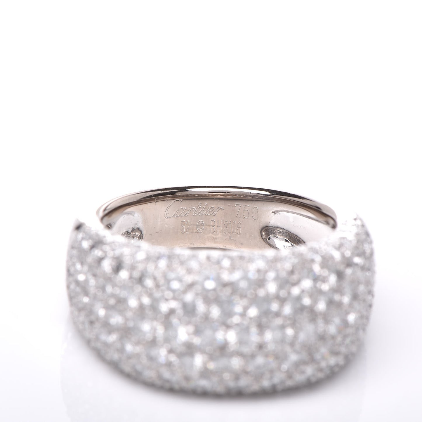 18K White Gold Diamond Nouvelle Vague Dome Ring 52 6