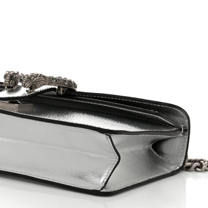 Gucci Metallic Textured Calfskin Crystal Small Dionysus Shoulder Bag Silver 10 of 11