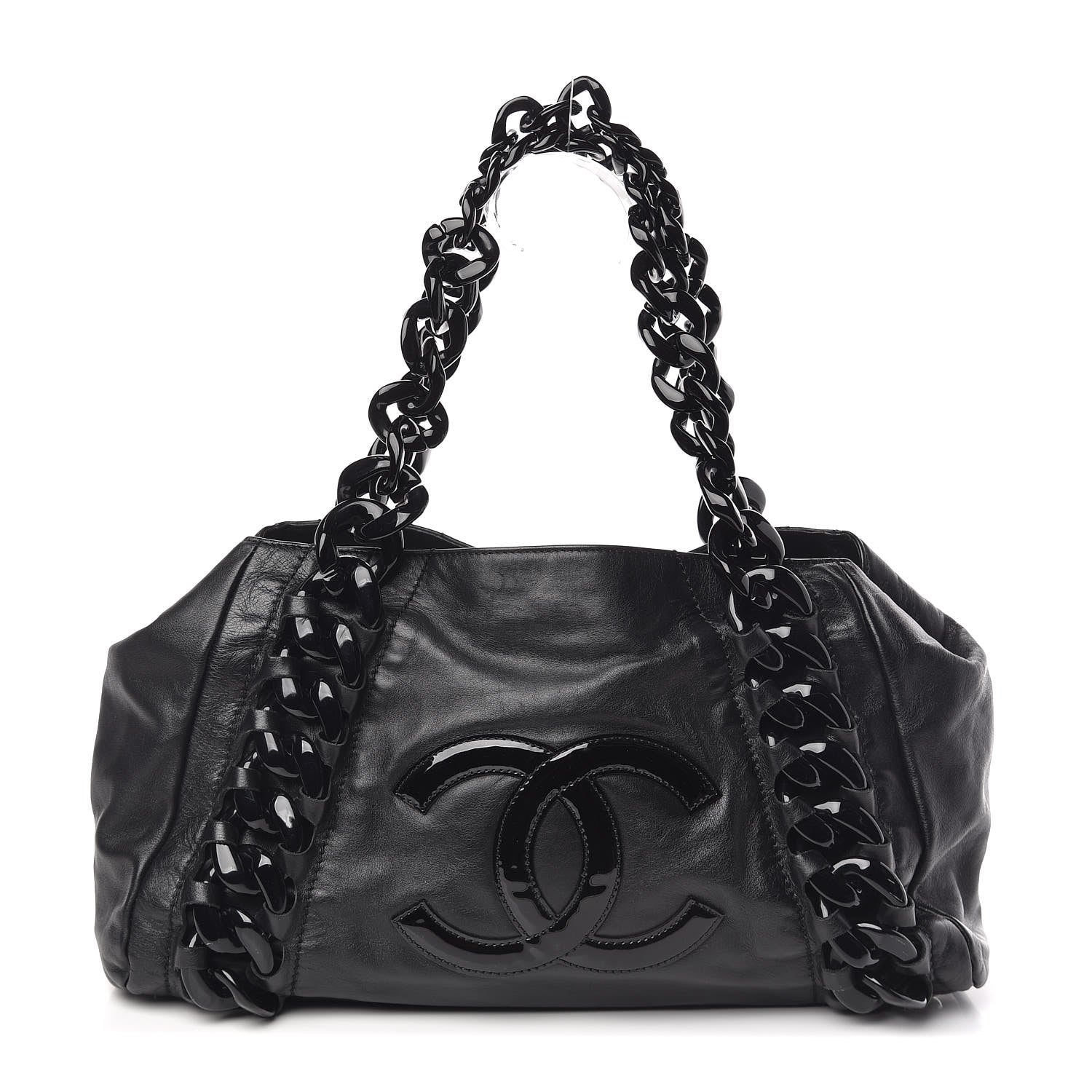 Chanel Calfskin Modern Chain Rhodoid East West Tote Black 1 of 10
