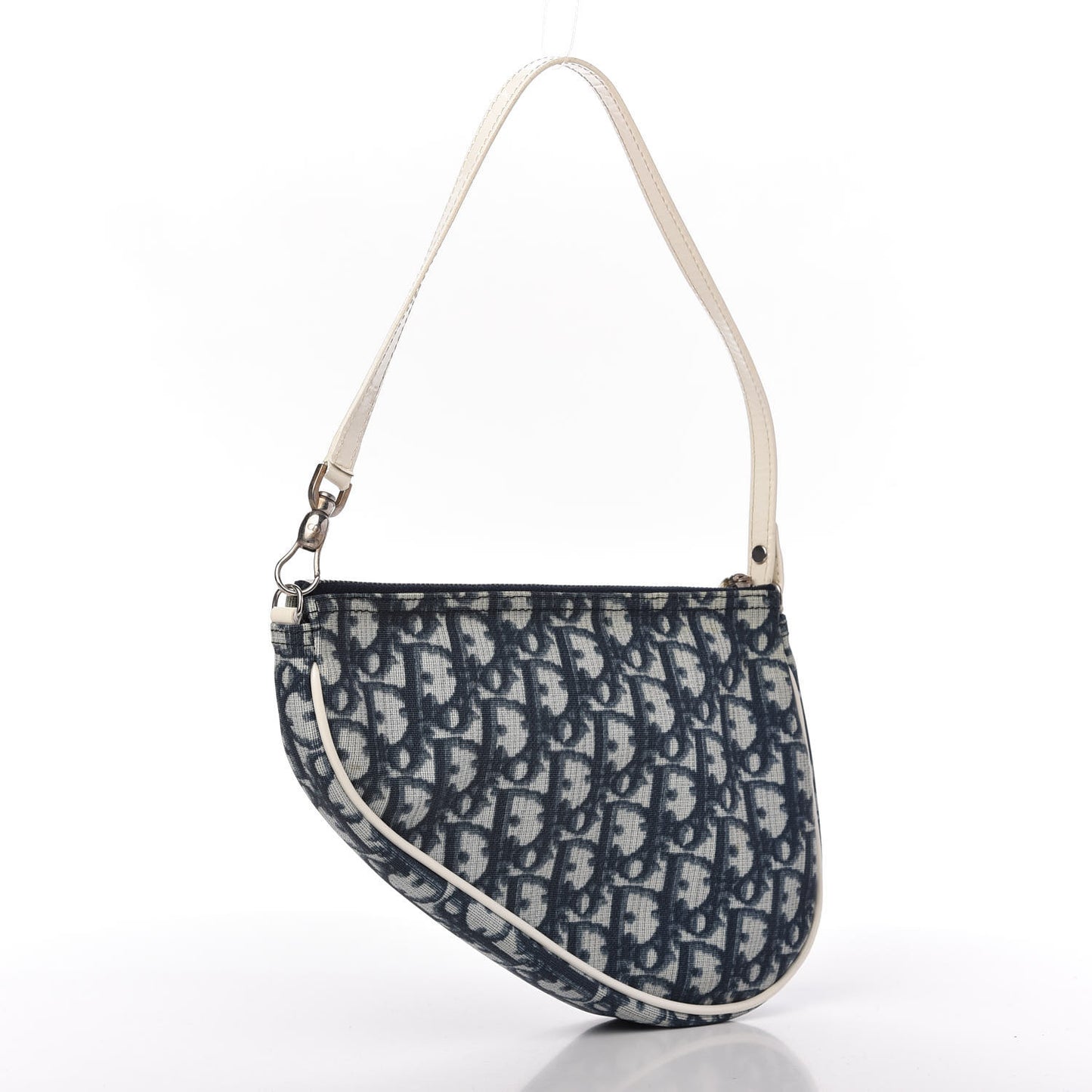 Monogram Mini Saddle Pochette White Blue