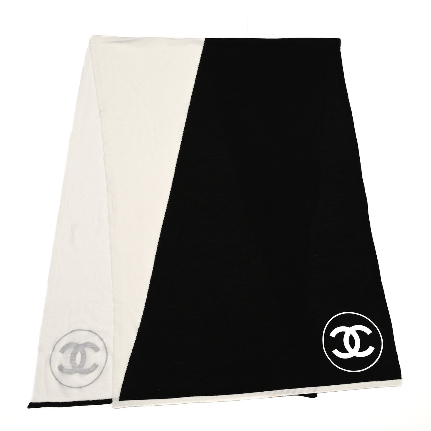 Wool CC Scarf Black White