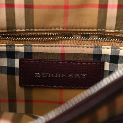 Burberry Grainy Calfskin House Check Medium Banner Tote Mahogany Red 6 of 10