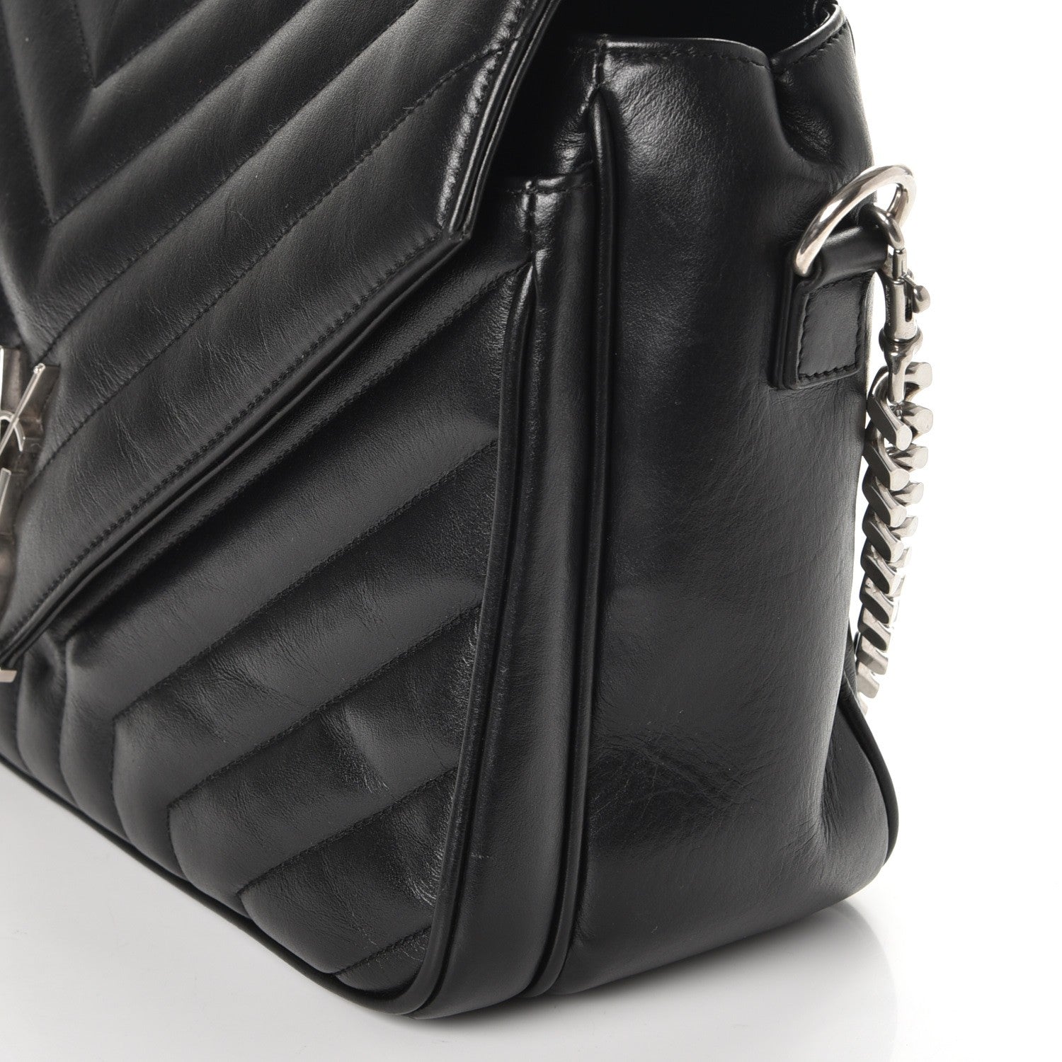 Saint Laurent Calfskin Y Quilted Monogram Loulou Shoulder Bag Black 8 of 10