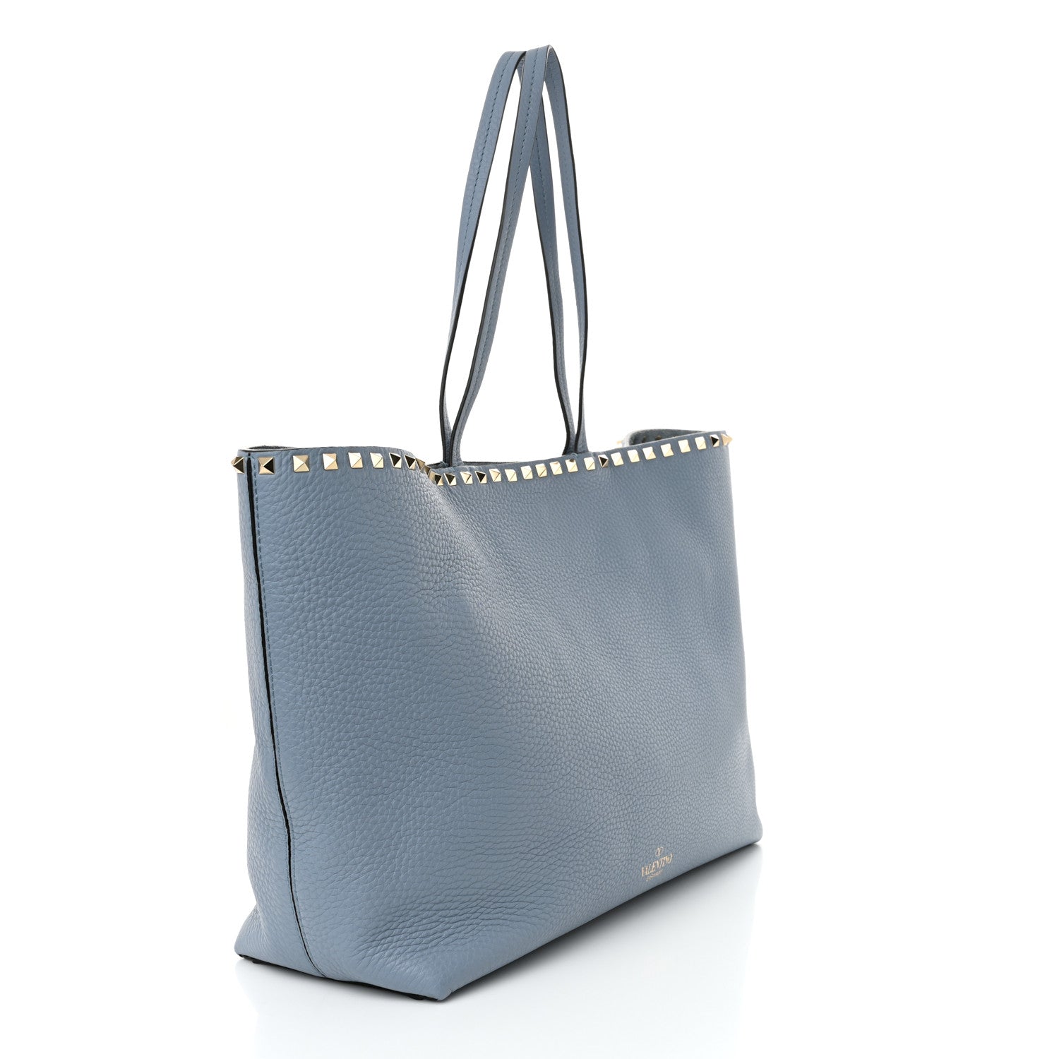 Valentino Garavani Grained Calfskin Rockstud Shoulder Tote Niagara 4 of 19