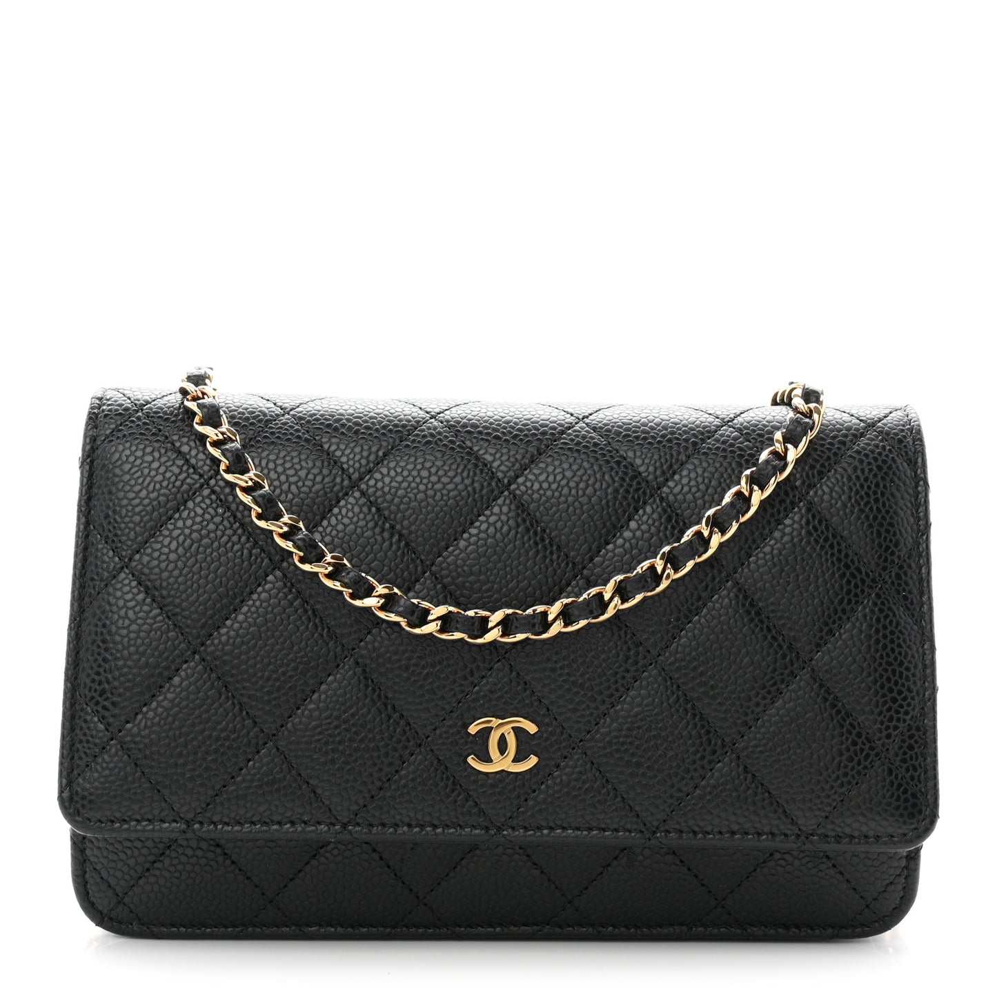 Caviar Quilted Wallet On Chain WOC Black