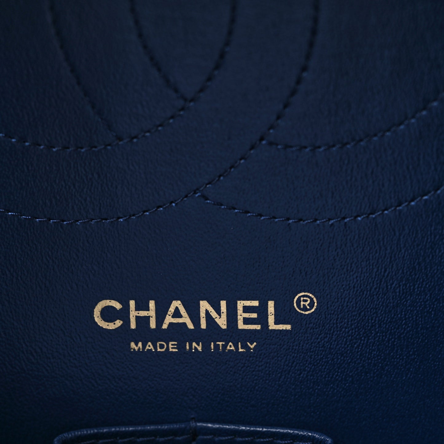 Caviar Quilted Jumbo Double Flap Navy Blue