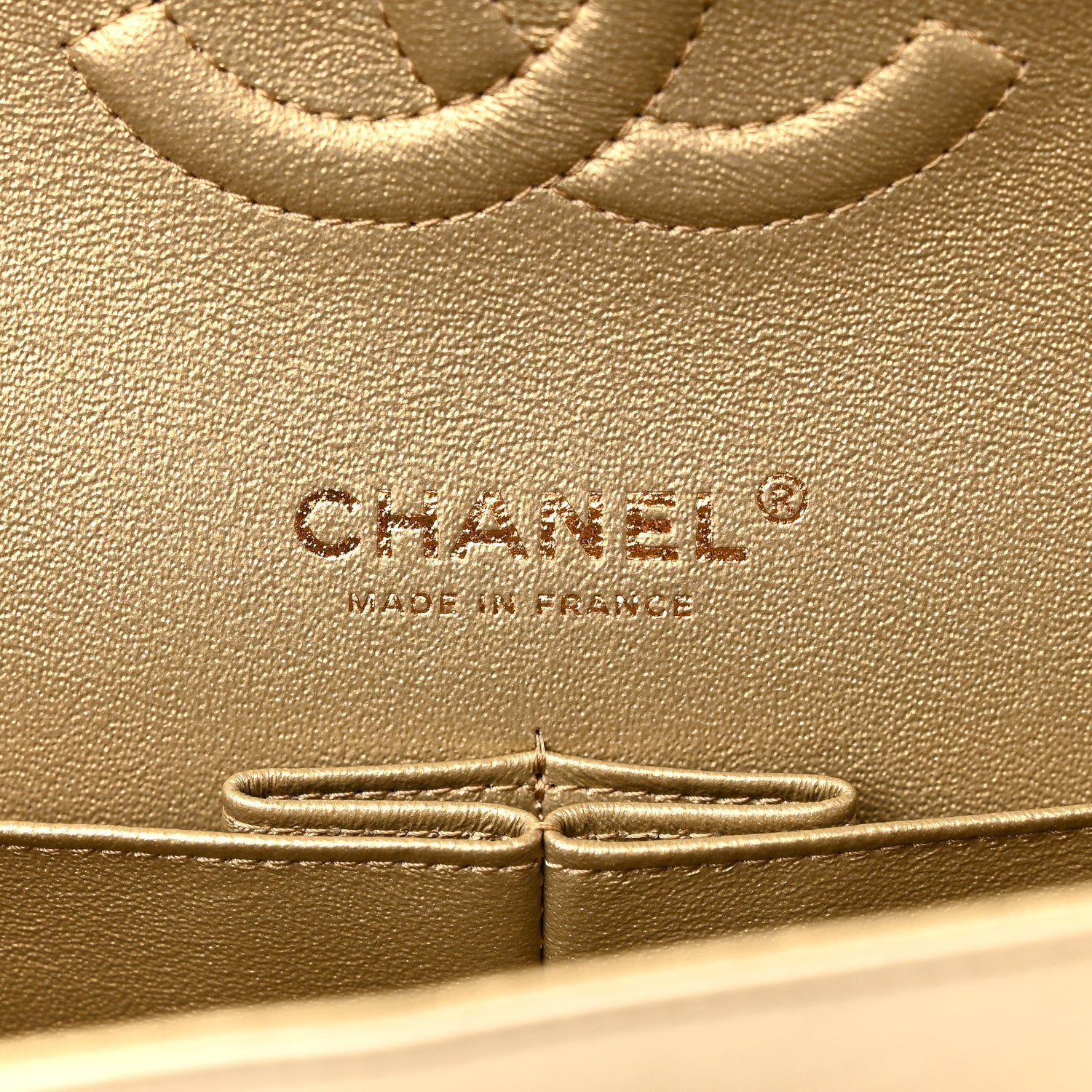 Chanel Metallic Patent Crumpled Calfskin Chevron Quilted Medium Double Flap Gold 7 of 11