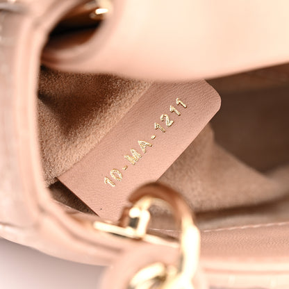 Christian Dior Lambskin Cannage Micro Lady Dior Rose Des Vents 7 of 11