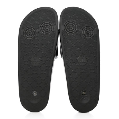 Gucci Nappa Miro Soft Calfskin Interlocking G Mens Slide Sandals 9 Black White 6 of 10