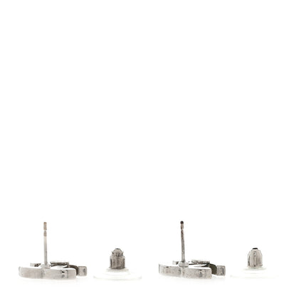 Chanel Crystal Mini Timeless CC Earrings Silver 4 of 7