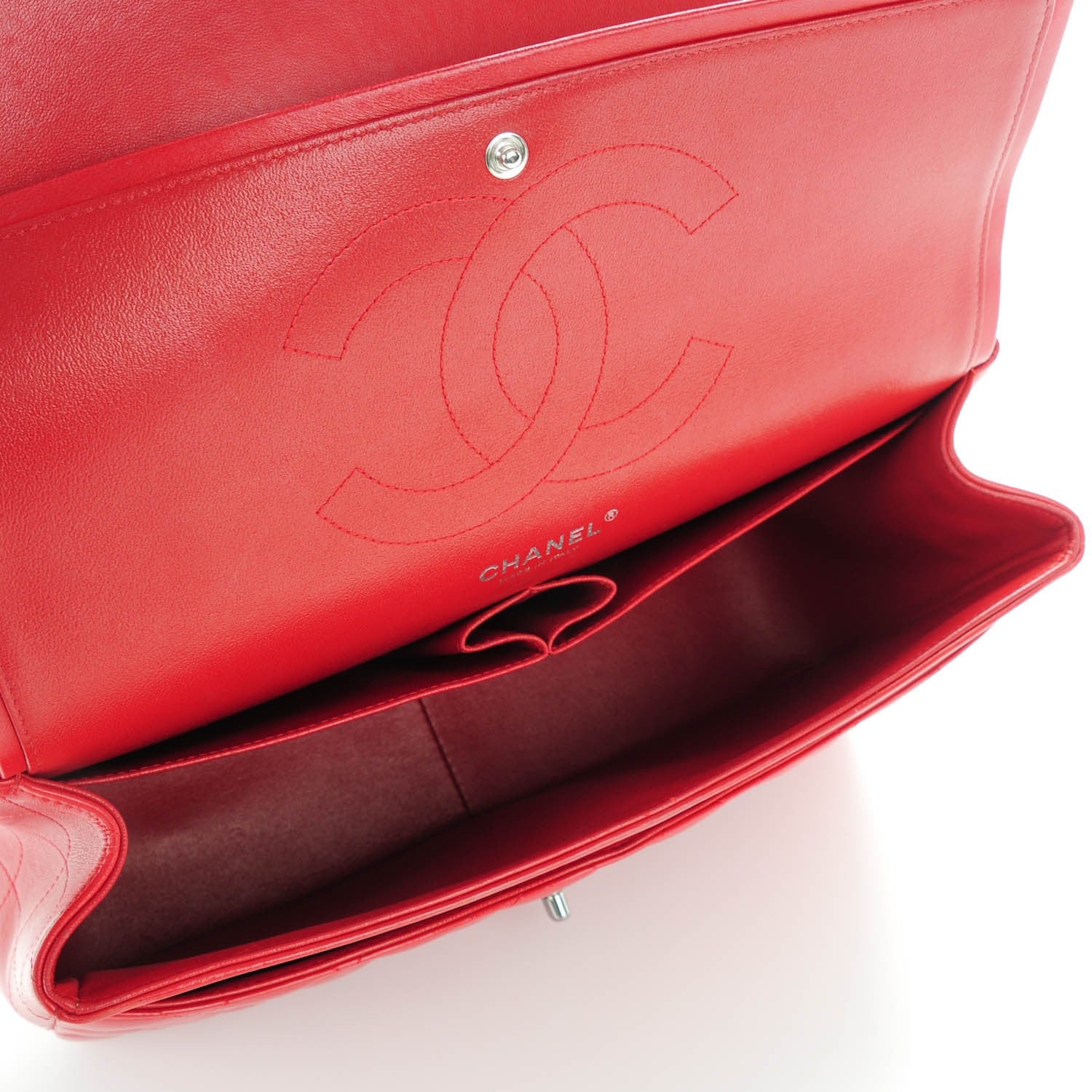 Chanel Lambskin Quilted Jumbo Double Flap Red 5 of 8