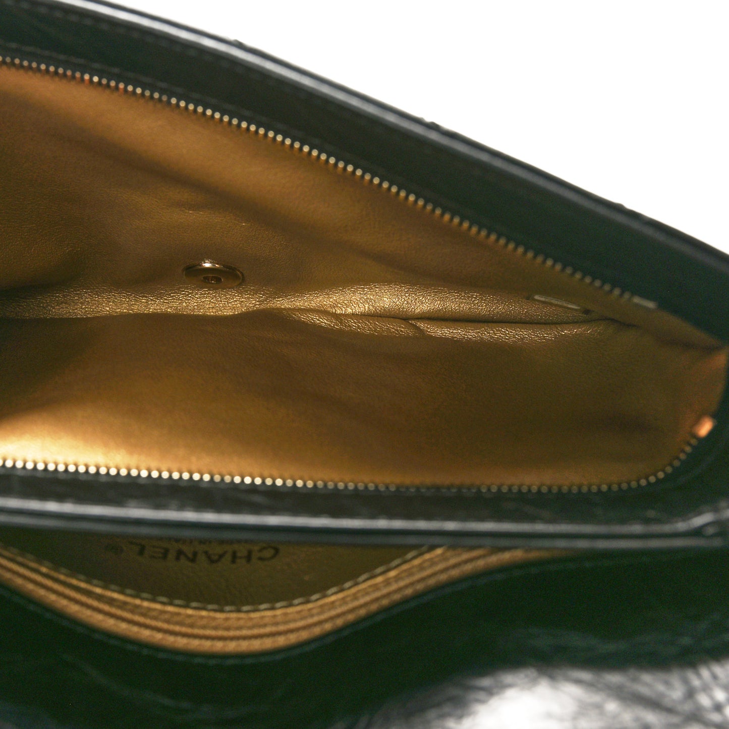 Crumpled Calfskin Chevron Envelope Clutch Black