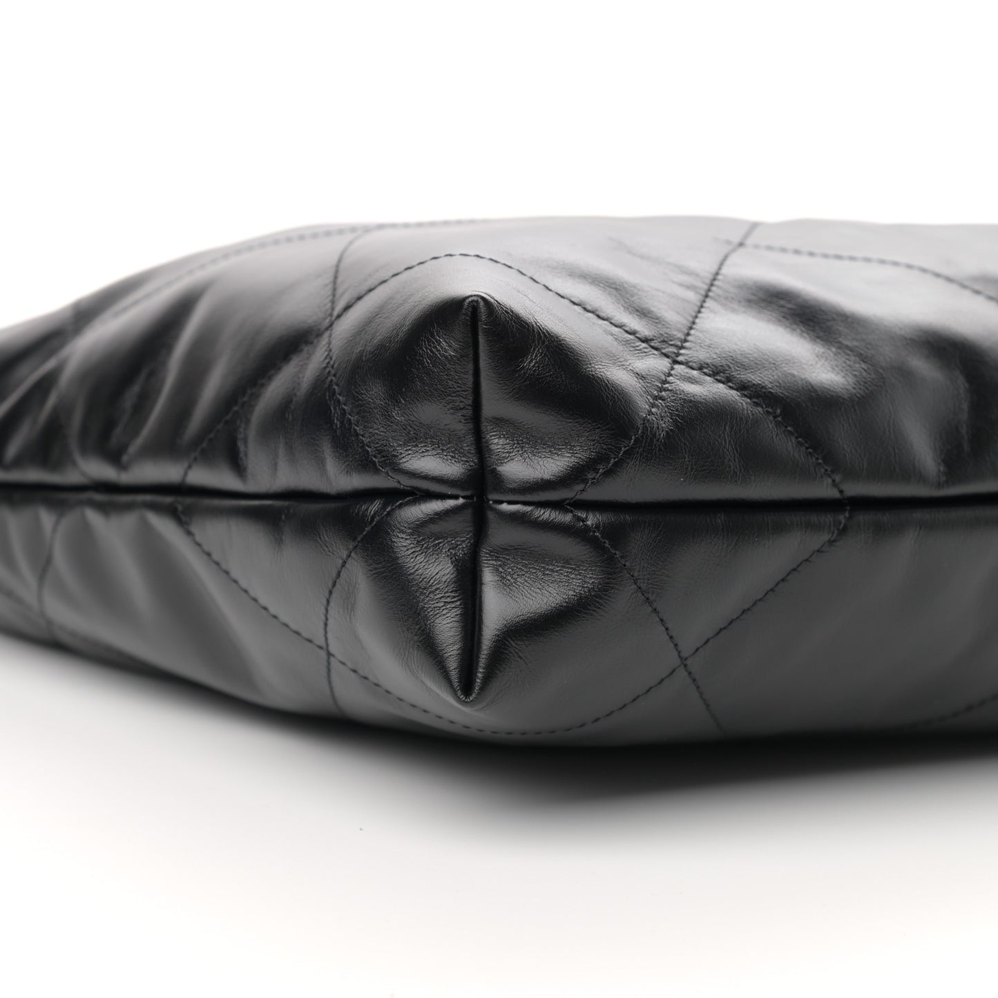 Shiny Calfskin Quilted Small Chanel 22 Black