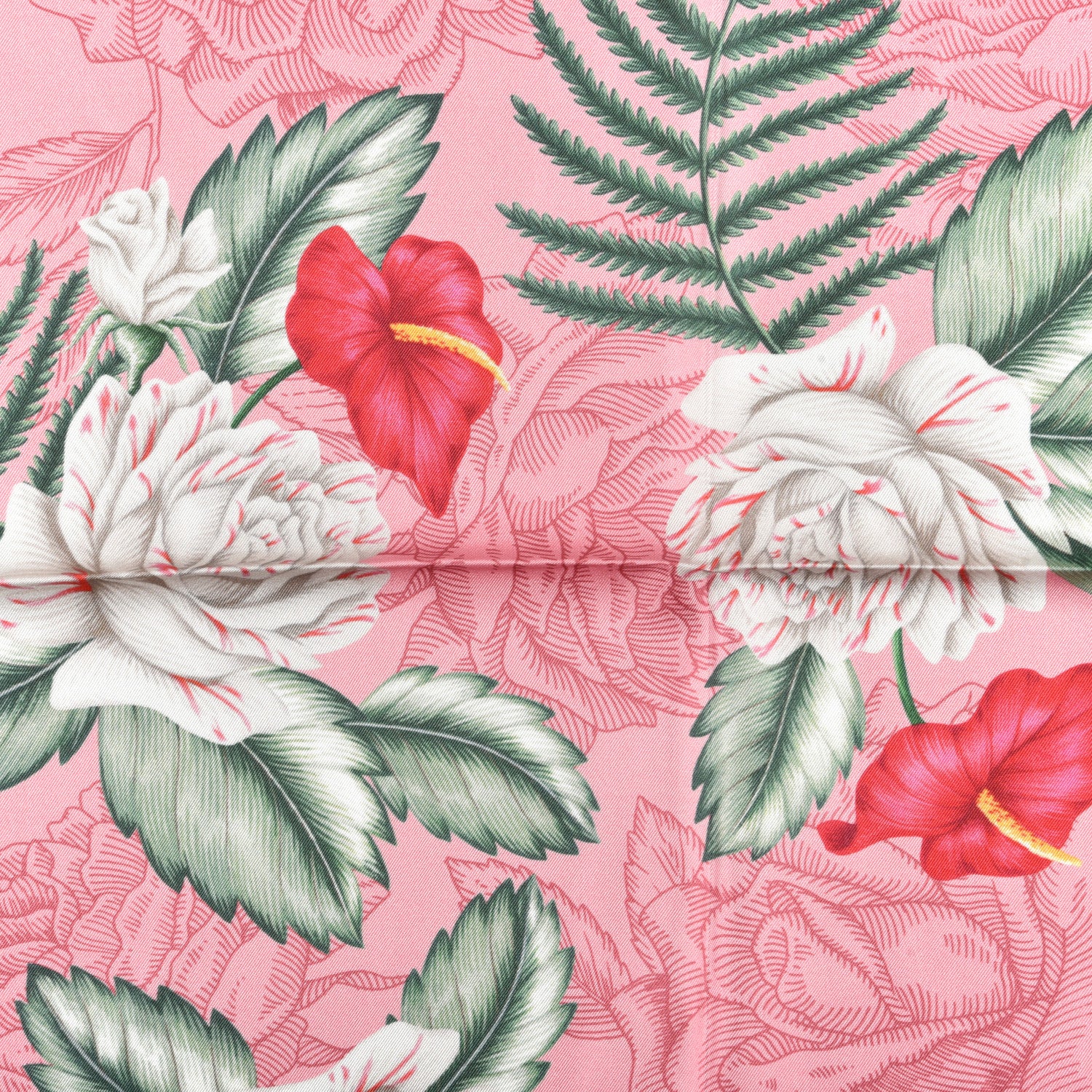 Gucci Silk Twill Dream Hawaiian Square Scarf Roseate 2 of 4