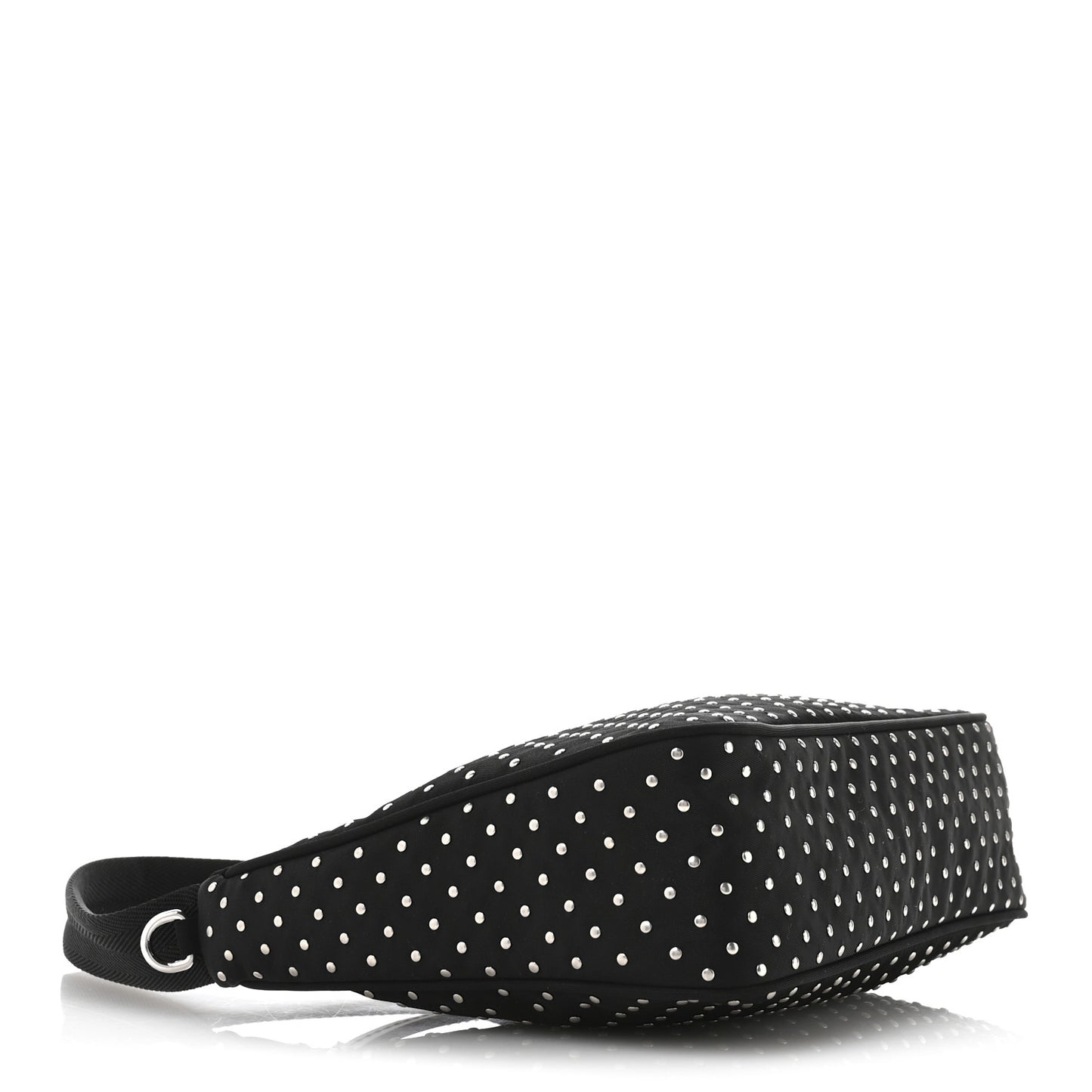 Tessuto Nylon Studded Mini Re-Edition Bag Black
