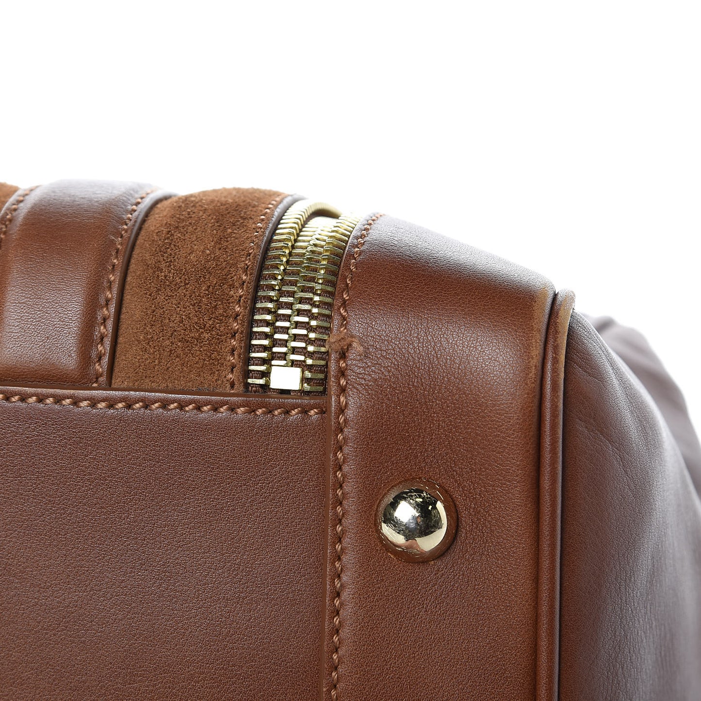 Suede Tasha Bowling Tote Brown