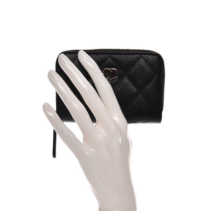 Chanel Caviar Quilted Zip Coin Purse Black 2 of 8