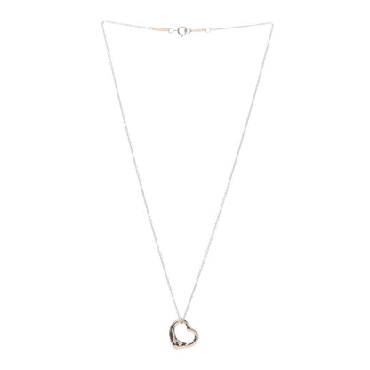 Tiffany 18K Rose Gold 16mm Elsa Peretti Open Heart Pendant Necklace 3 of 7