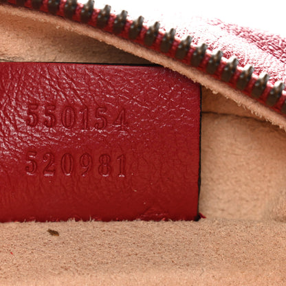 Gucci Glazed Calfskin Matelasse Heart Mini GG Marmont Round Shoulder Bag Romantic Cerise 7 of 10