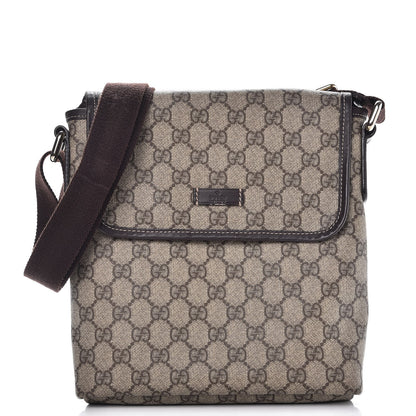 Gucci GG Plus Monogram Small Flap Messenger Bag Beige Dark Brown 1 of 7