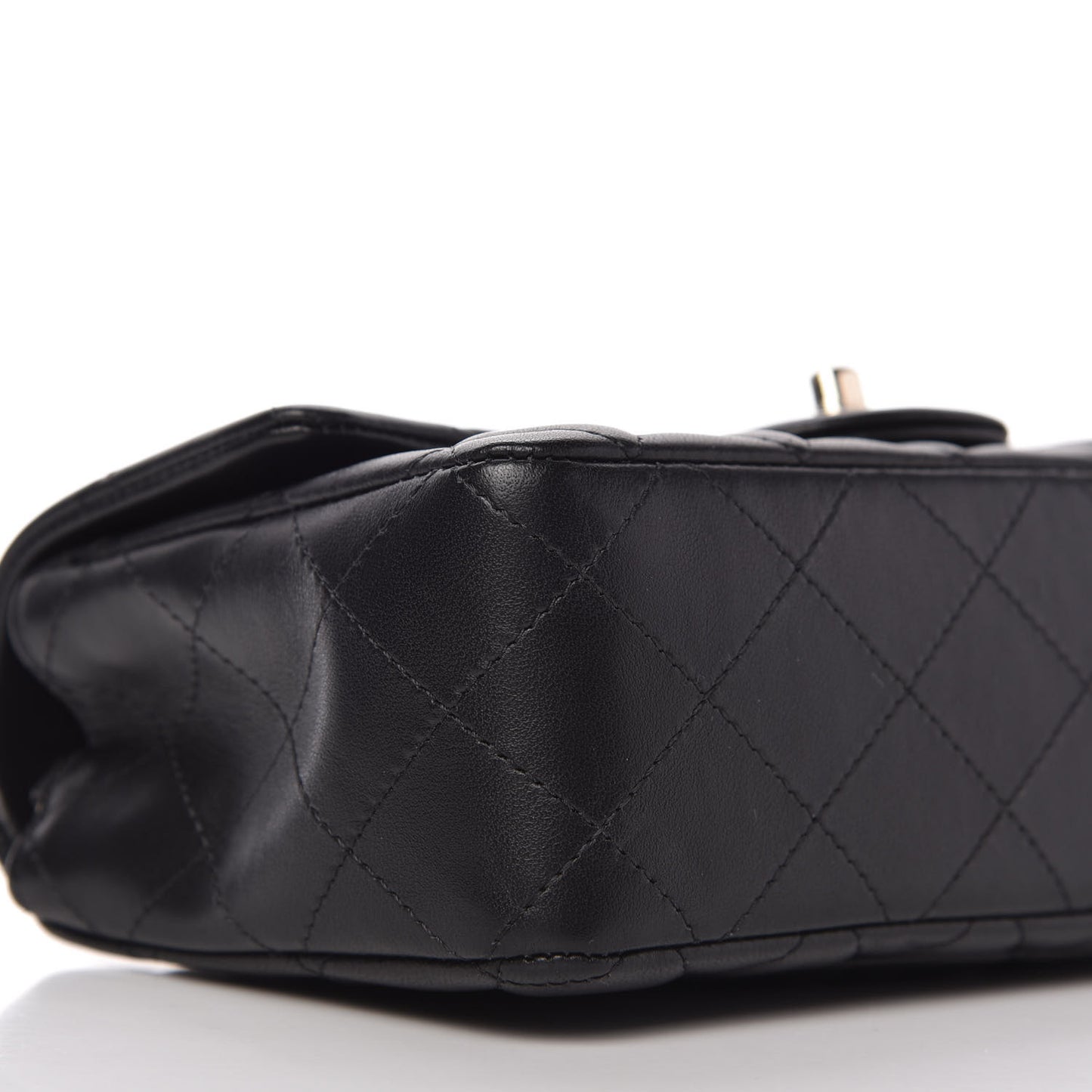 Lambskin Quilted Mini Rectangular Flap Black